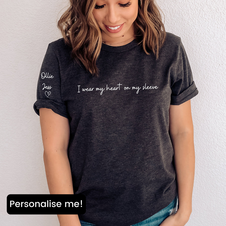 Heart On My Sleeve Personalised Shoreline T-Shirt