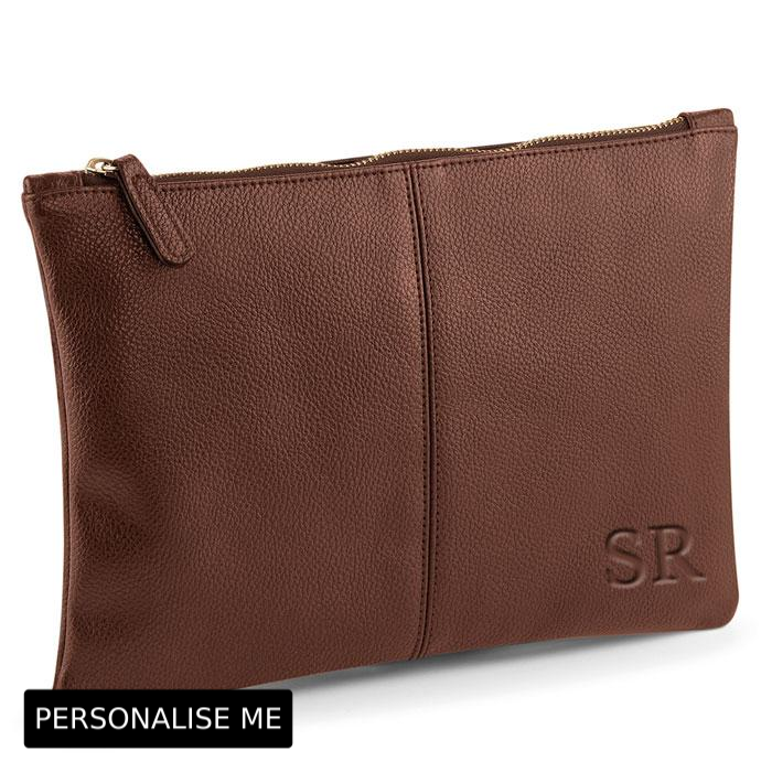 Carnaby Embossed Initial Tonal Weekend Accessory Pouch