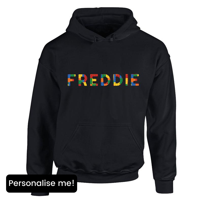 Personalised Lego Red/Yellow Bricks Hoodie