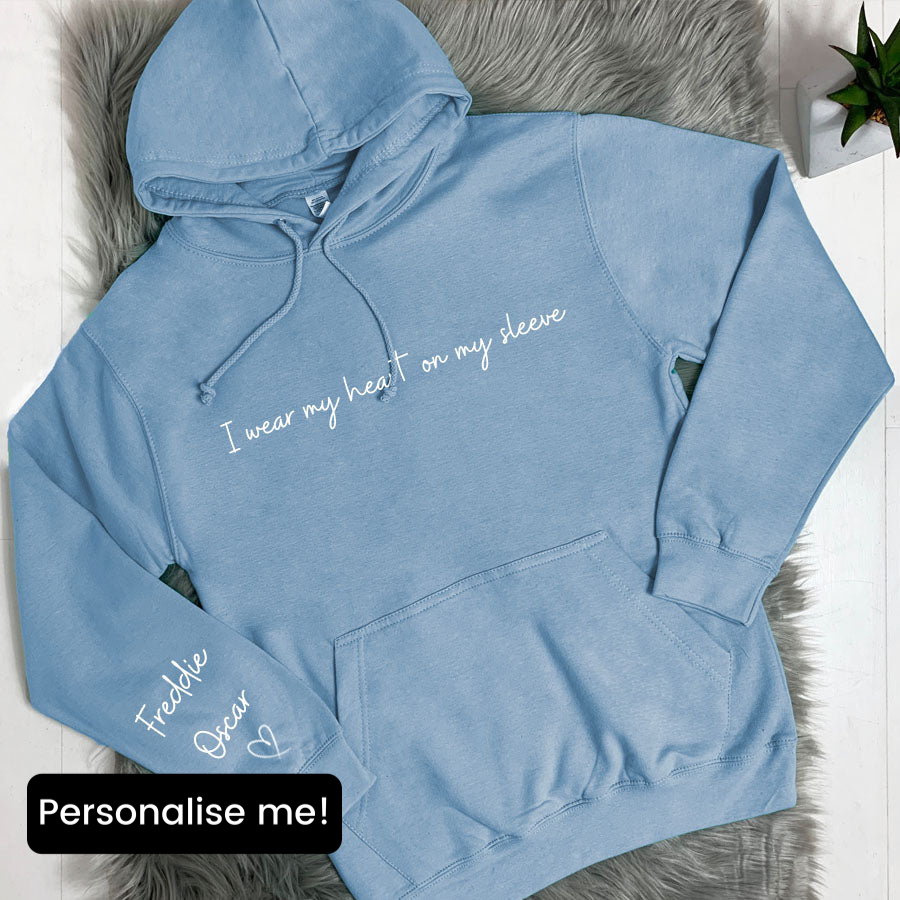 Heart On My Sleeve Personalised Shoreline Hoodie