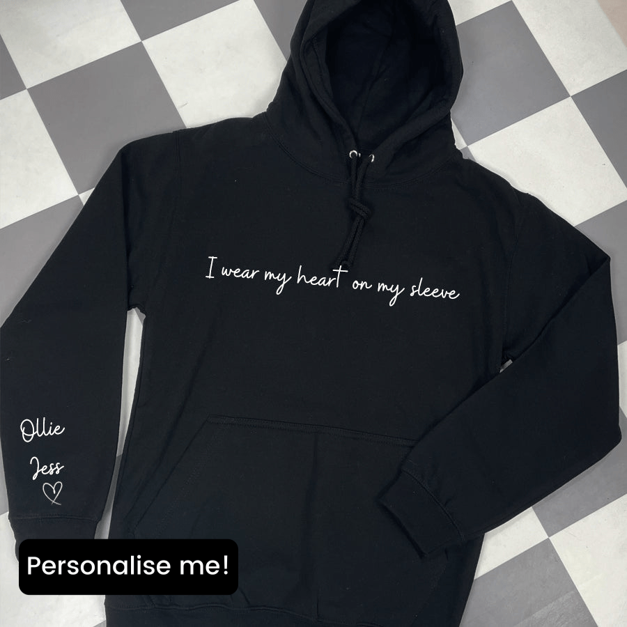 Heart On My Sleeve Personalised Shoreline Hoodie