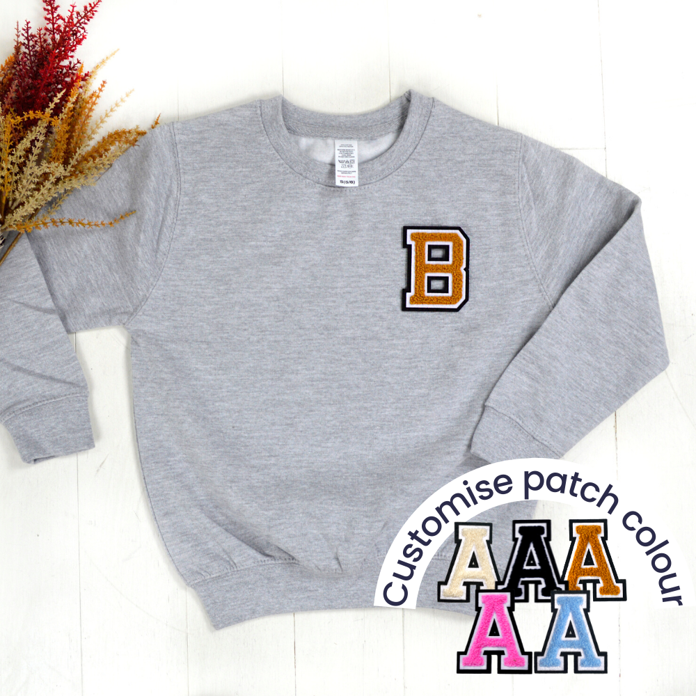 Patch 22 Kids Heather Grey Initial Sweatshirt