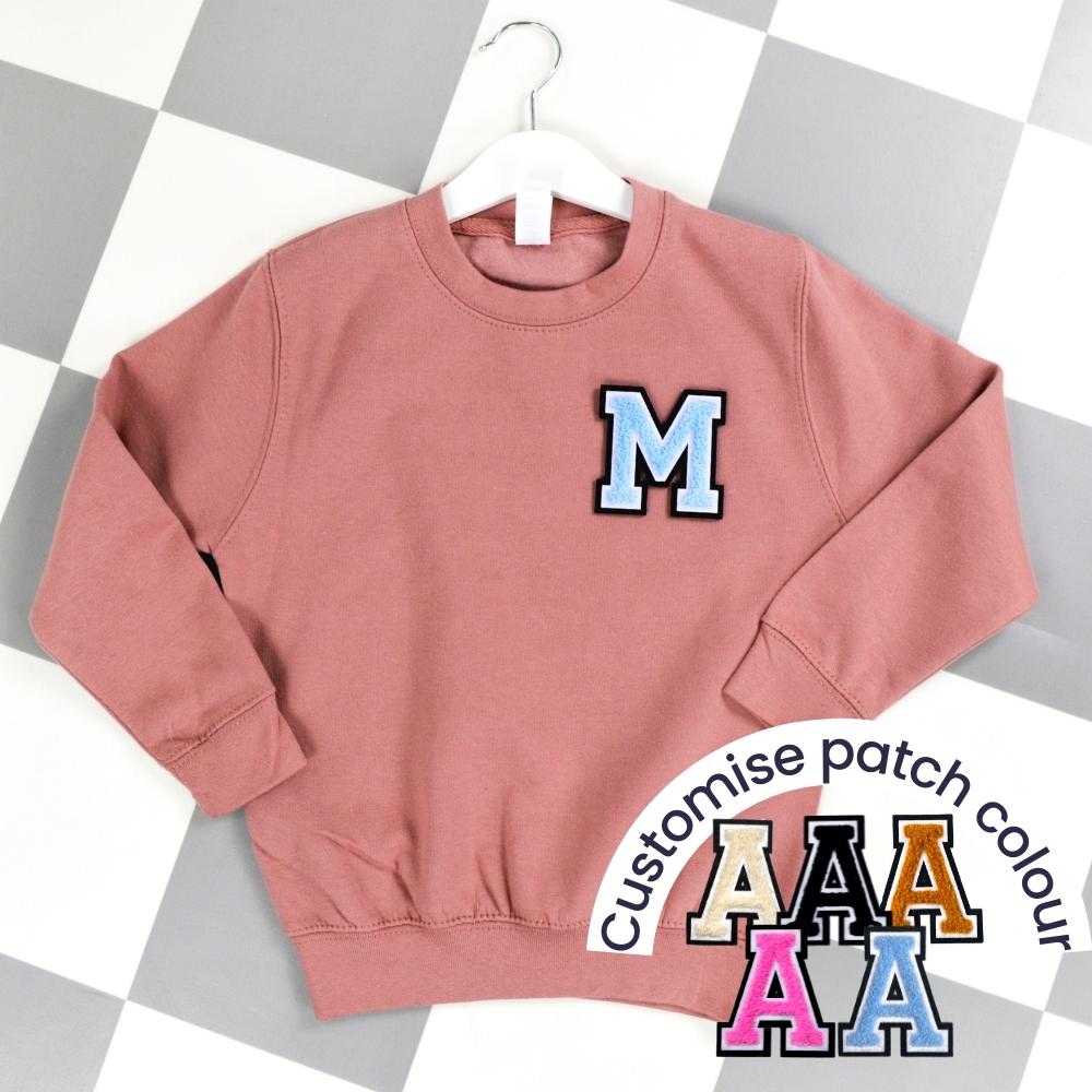 Patch 22 Kids Dusty Pink Initial Sweatshirt