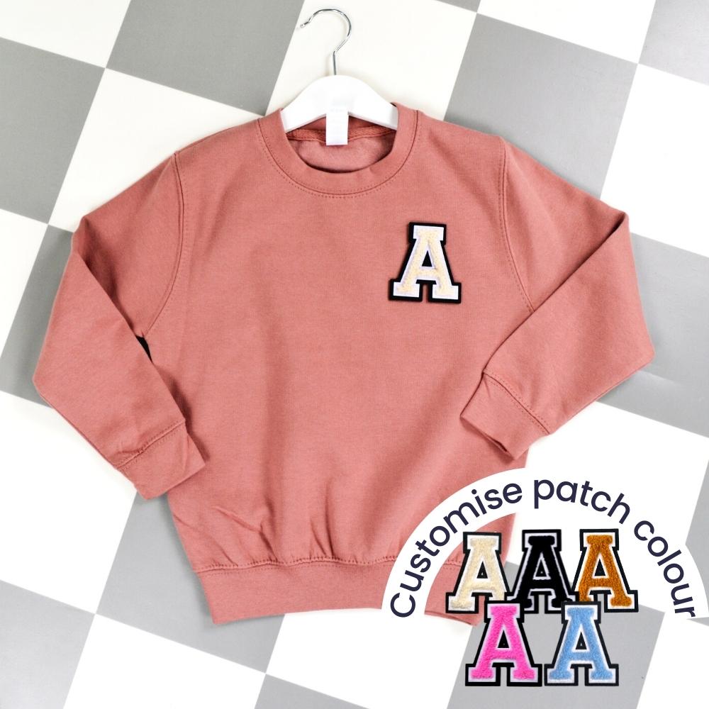 Patch 22 Kids Dusty Pink Initial Sweatshirt