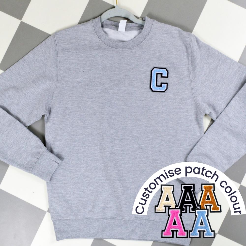 Patch 22 Adults Heather Grey Initial Sweatshirt