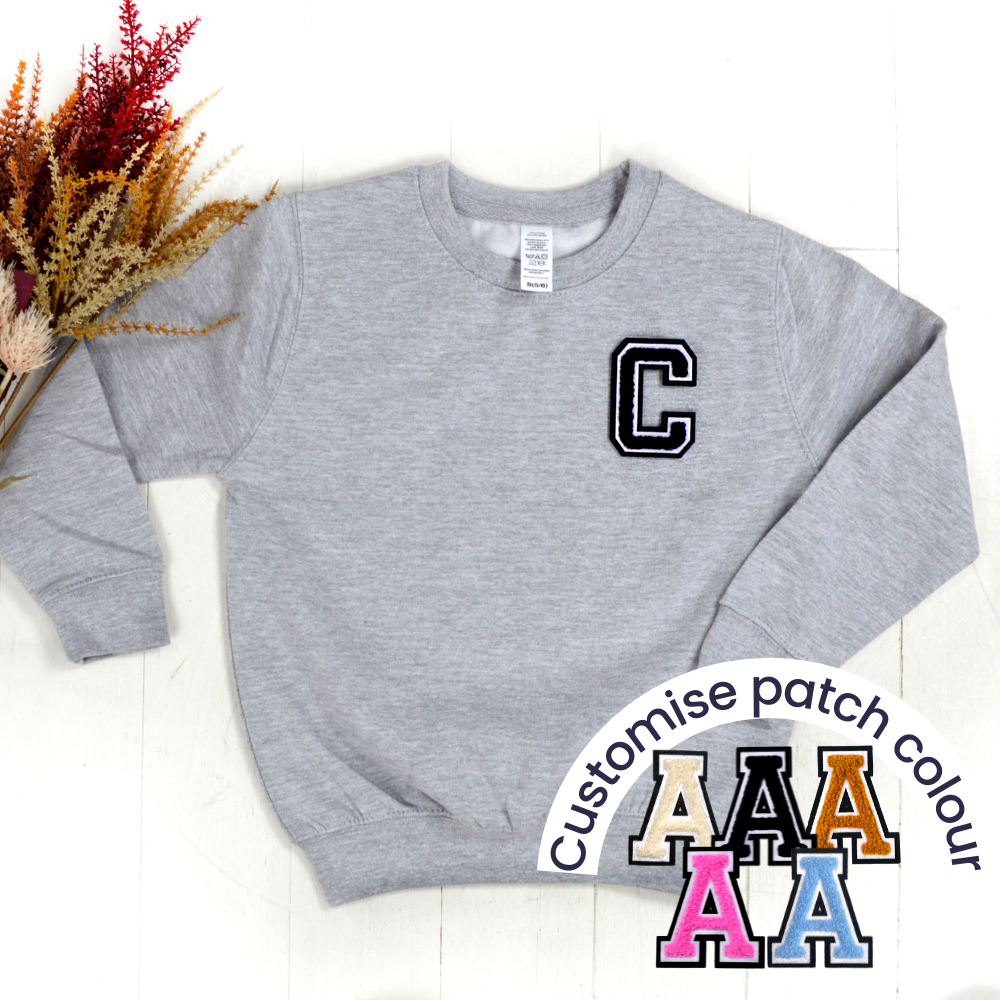 Patch 22 Kids Heather Grey Initial Sweatshirt