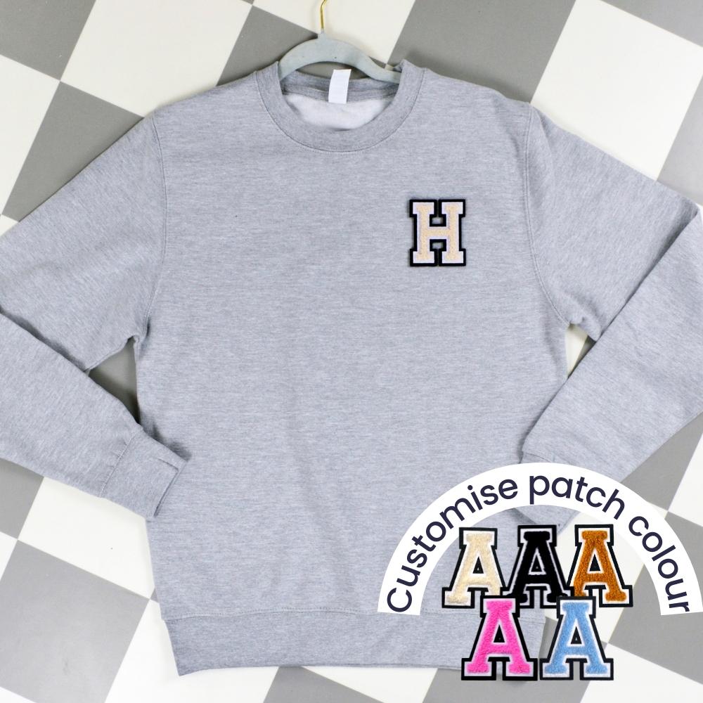 Patch 22 Adults Heather Grey Initial Sweatshirt