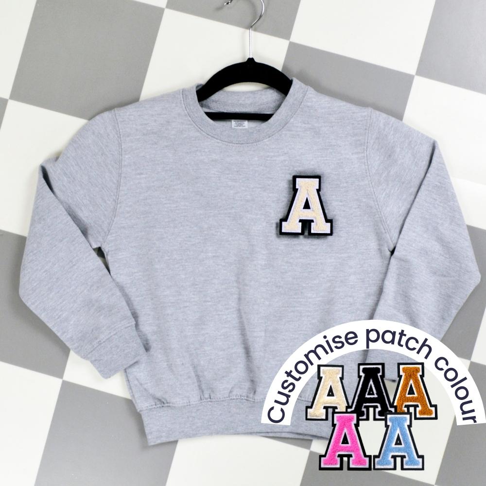 Patch 22 Kids Heather Grey Initial Sweatshirt