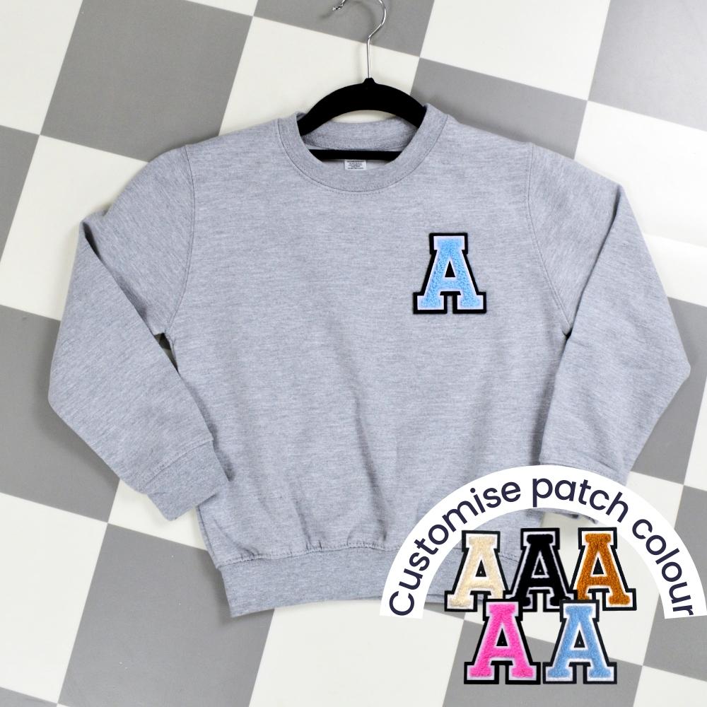 Patch 22 Kids Heather Grey Initial Sweatshirt