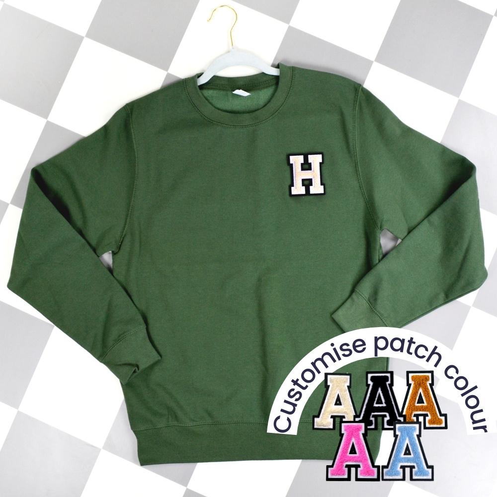 Patch 22 Adults Military Green Initial Sweatshirt