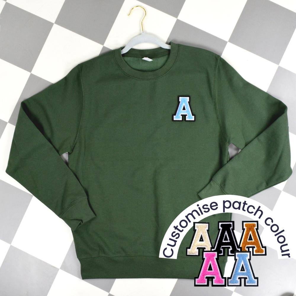 Patch 22 Adults Military Green Initial Sweatshirt