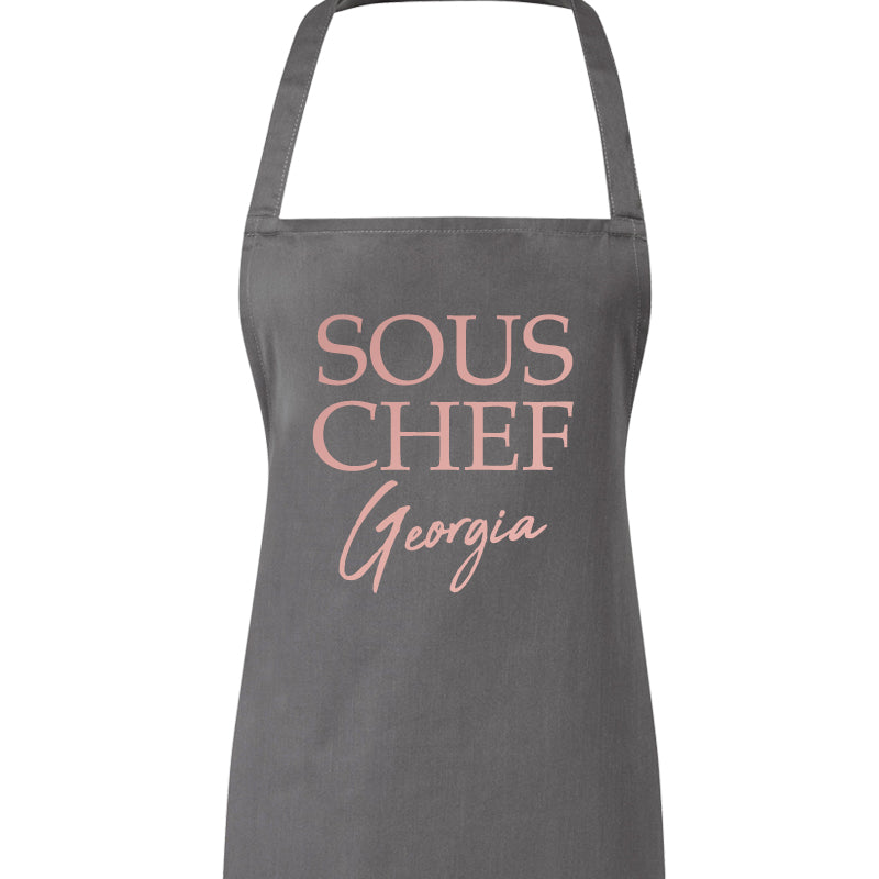 Personalised Nanny & Sous Chef Matching Aprons (MRK X)